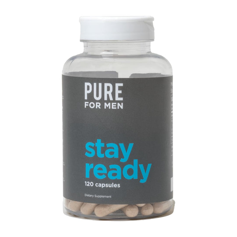 [Australia] - Pure for Men Original Vegan Cleanliness Stay Ready Fiber Supplement | Helps Promote Digestive Regularity | Psyllium Husk, Aloe Vera, Chia Seeds, Flaxseeds | Proprietary Formula | 120 Vegan Capsules 120 Count (Pack of 1) 