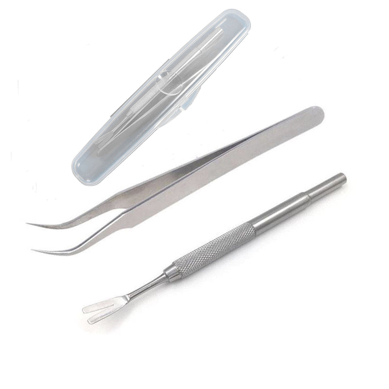 Tick Remover Tool Kit - Stainless Steel Tick Remover + Tweezers for Pets Dog Cat and Humans with Storage Box - PawsPlanet Australia