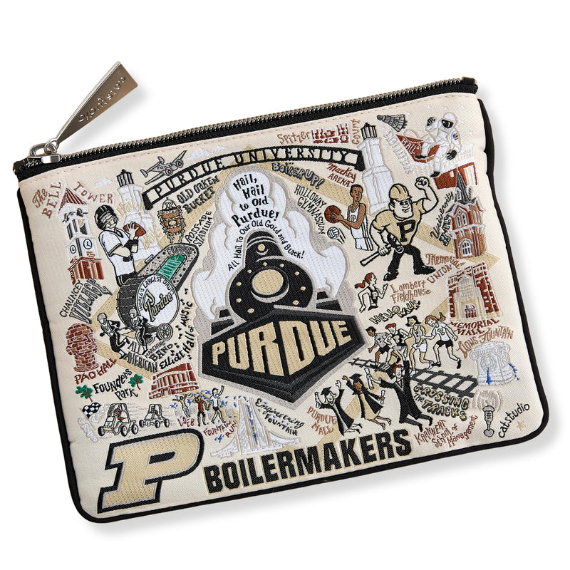 Purdue University Collegiate Zipper Pouch Purse, Makeup Bag | Zipper Bag - Holds Phone, Makeup, Wallet, Glasses, & Travel Essentials - Alumni, Acceptance & Graduation Gift Purdue University