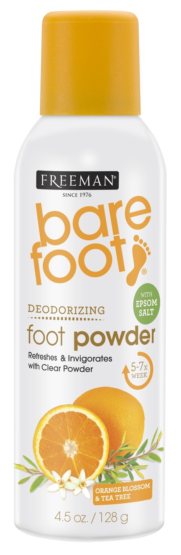 Freeman Bare Foot Powder Deodorizing Spray 4.5 Ounce (133ml) (2 Pack)