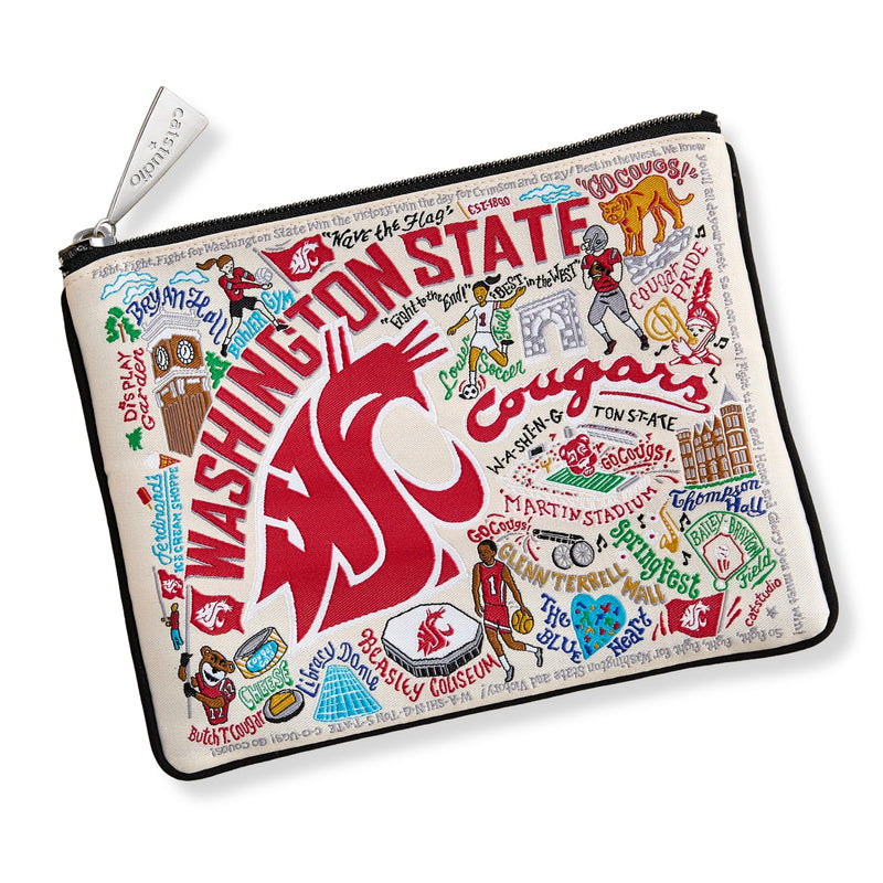Washington State University (WSU) Collegiate Zipper Pouch Purse | Zipper Bag - Holds Phone, Makeup, Wallet, Glasses, & Travel Essentials - Alumni, Acceptance & Graduation Gift Washington State University