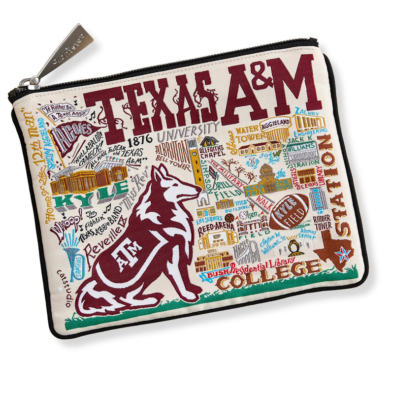 Texas A&M University Collegiate Zipper Pouch Purse, Makeup Bag | Zipper Bag - Holds Phone, Makeup, Wallet, Glasses, & Travel Essentials - Alumni, Acceptance & Graduation Gift Texas A&M University