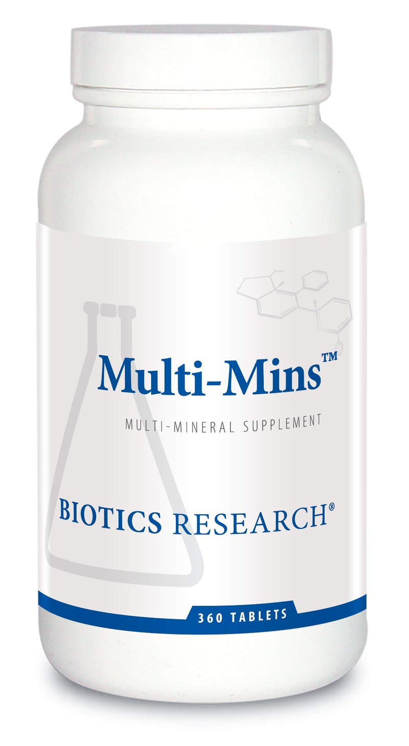 [Australia] - Biotics Research Multi-Mins - Bioavailable & Potent Multi Mineral Supplement, Balanced Mineral Chelates & Whole Food Trace Minerals with Magnesium, Chromium, Iodine - Easily Absorbed - 360 Tablets 360 Count (Pack of 1) 