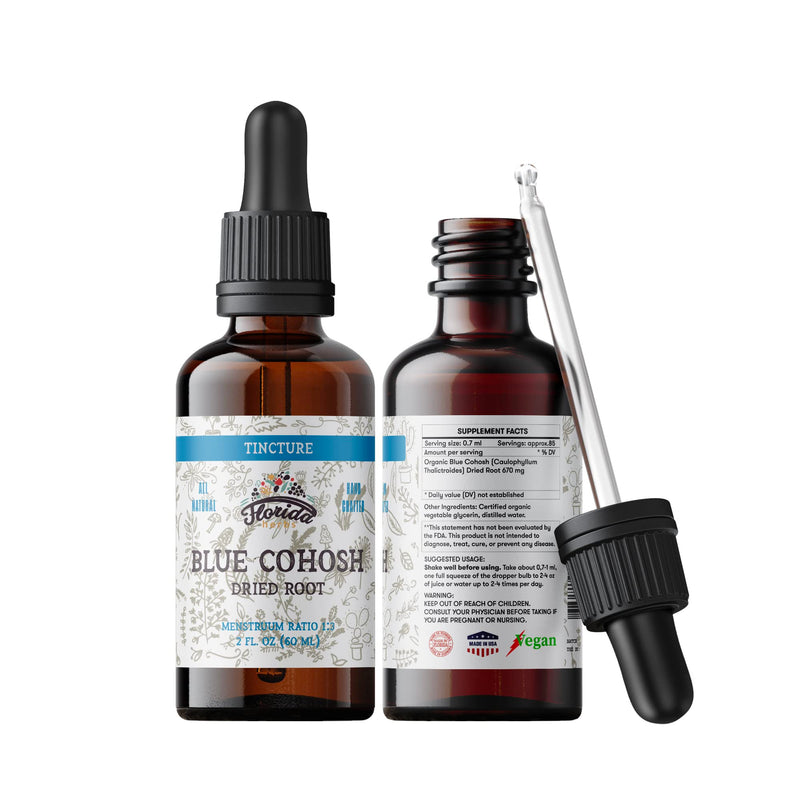 [Australia] - Blue Cohosh Tincture, Organic Blue Cohosh Extract (Caulophyllum Thalictroides) 2 Fl Oz (Pack of 1) 