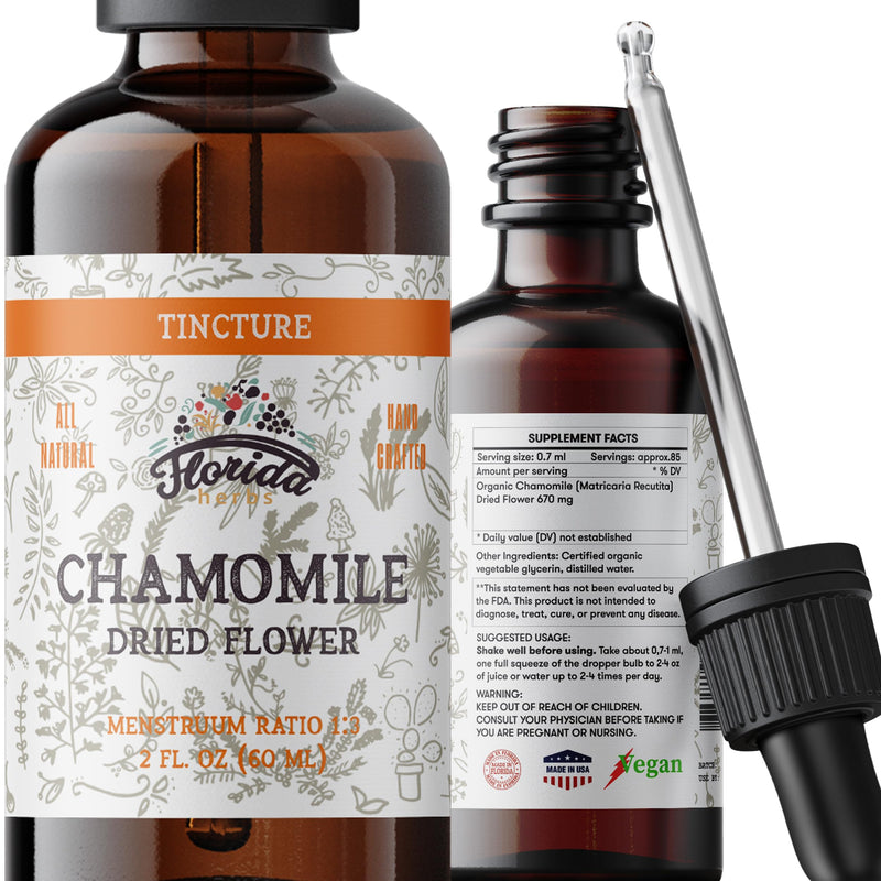 [Australia] - Chamomile Tincture, Organic Chamomile Extract (Matricaria Recutita) Flowers 2 Fl Oz (Pack of 1) 
