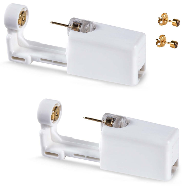 [Australia] - Ear Piercing Gun, 2 Pcs Disposable Sterile Ear Nose Piercing Kit Safety Tool With Ear Stud Piercing Kit (Gold) 