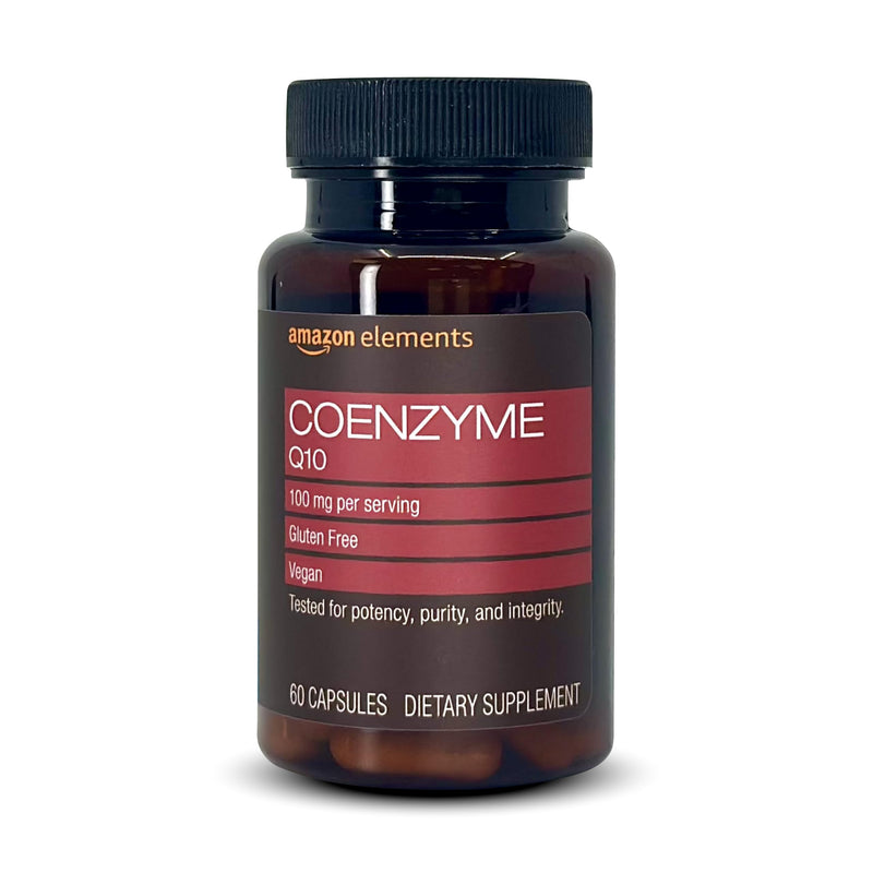 [Australia] - Amazon Elements Vegan CoQ10 100 mg - Normal Energy Production, Supports Cardiovascular Health - 2 Month Supply (60 Capsules) 60 Count (Pack of 1) 