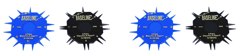 [Australia] - Baseline 2-Point Discrim-A-Gon 2 Disc Set for Sensory Evaluation, Physical Therapy, Rehabilitation, Recovery Professional Evaluation with Plastic Tips 2-Pack (4 Wheels) 2 Sets 