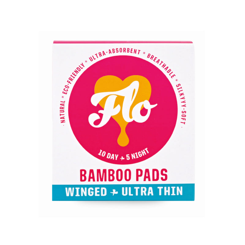 [Australia] - FLO - Organic Bamboo Pads, Day & Night Combo Pack, Feminine Care, Organic Menstrual Products, Plant-Based, Black-Owned, Absorbent Pads, Unscented, Breathable, Sanitary Napkins for Women,15-Count 15 Count Day + Night 