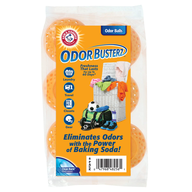 [Australia] - Arm & Hammer Odor Busterz Balls for Long Lasting Freshness - Deodorizer, Carpet Fresh, Odor Remover, Pet Fresh - 6 Count (Pack of 1), Orange 6 Count (Pack of 1) 