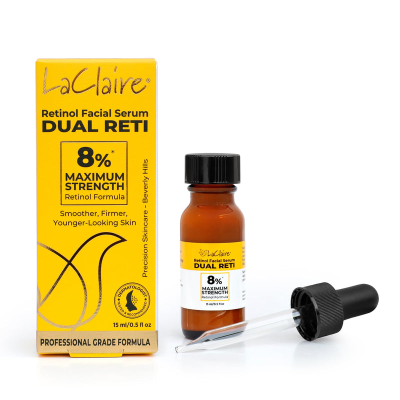 Fresh Look, Same Ingredients 8% Complex Retinol Facial Serum – Anti-Aging, Brightening Neck & Facial Serum, Helps Nourish Skin with Lactic Acid, Vitamin A, & Retinyl Palmitate – 15 ml 0.5 Fl Oz (Pack of 1)