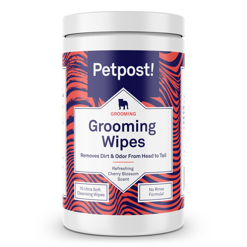 Petpost | Grooming Wipes for Dogs - Large, Deodorizing Wipes with Cherry Blossom Scent - 70 Ultra Soft Cotton Pads in Cleansing Solution - Cherry Blossom Scent 70 ct. - PawsPlanet Australia