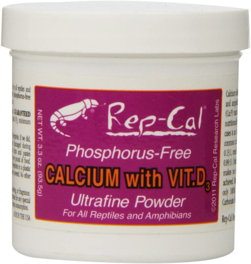 Rep Cal Calcium Vitamin D3 Ultrafine Powder Reptiles Amphibians 3.3-Oz - 3 Pack - PawsPlanet Australia