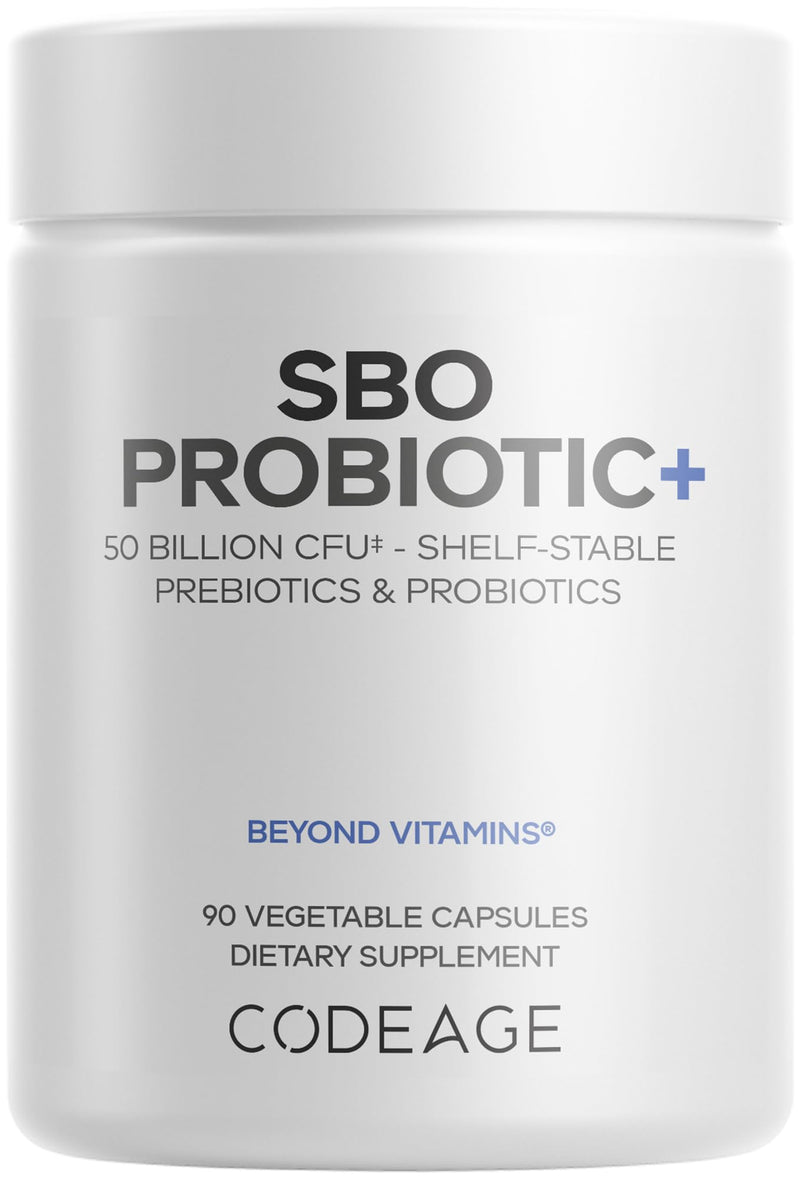 Codeage SBO Probiotics, 50 Billion CFUs Per Serving, Multi Strain Soil Based Organisms Blend and Organic Fermented Botanical Blend, Shelf-Stable, 90 Capsules 1
