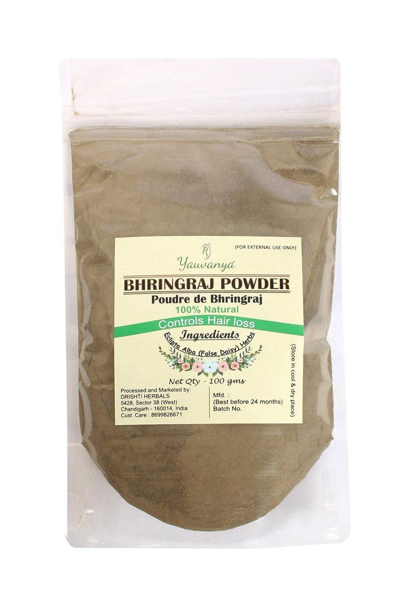 [Australia] - Yauvanya Pure Bhringraj (Eclipta Alba/False Daisy) Powder for Hair - 100gms 
