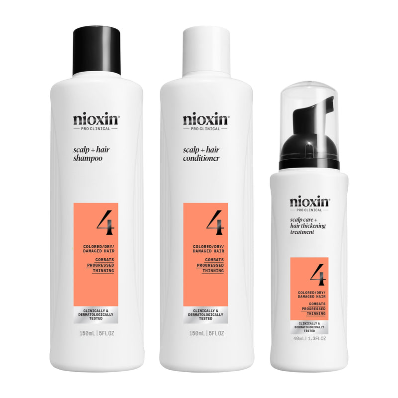 NIOXIN System Kits | Scalp + Hair Thickening | 1 Month Supply | Natural, Colored & Damaged Hair with Light to Progressed Thinning | Strengthen & Boost Hair Density with Niacinamide & Biotin