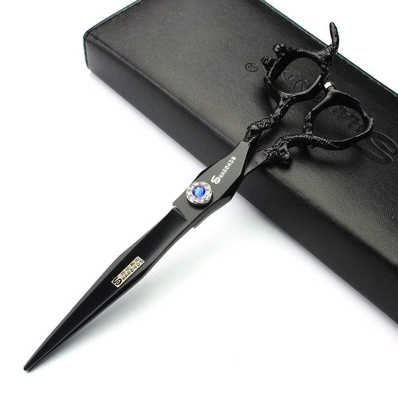 7 inch salon personalized scissors 19 cm cool black salon hair styling hair scissors stainless steel hair tools 7 Inch Flat