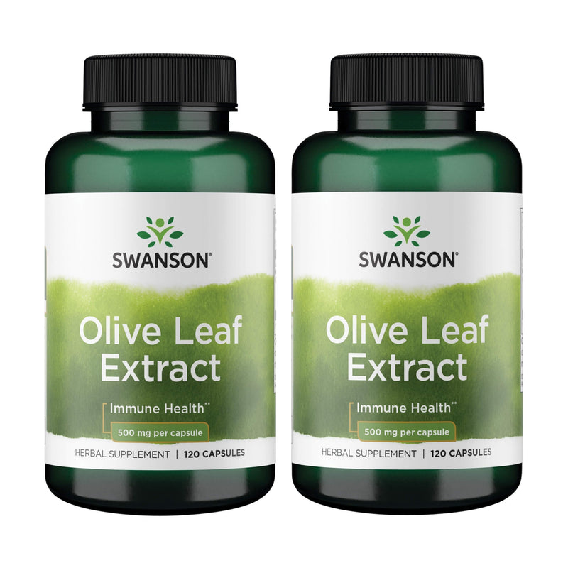 [Australia] - Swanson Olive Leaf Extract Capsules with 20% Oleuropein - (120 Capsules, 500mg Each) 2 Bottles 
