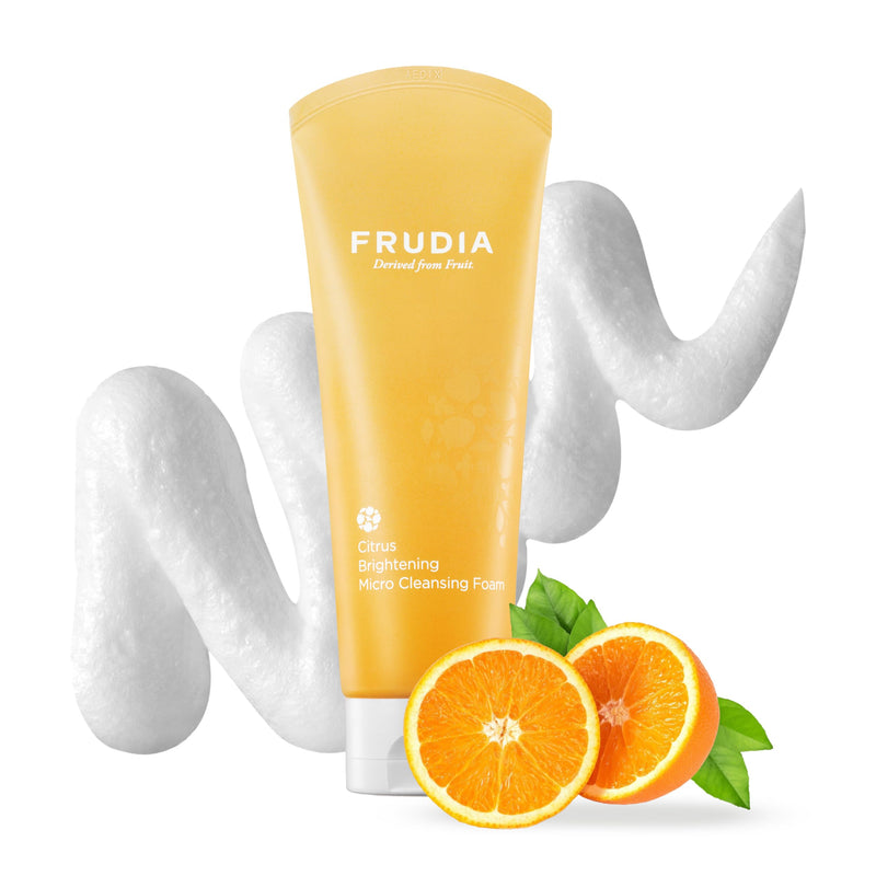 FRUDIA Citrus Brightening Micro Facial Cleanser (4.9 oz) – Vitamin C Korean Facial Cleanser w/Tangerine Extract & Mela-Zero | Brightening Korean Face Wash for Radiant Skin