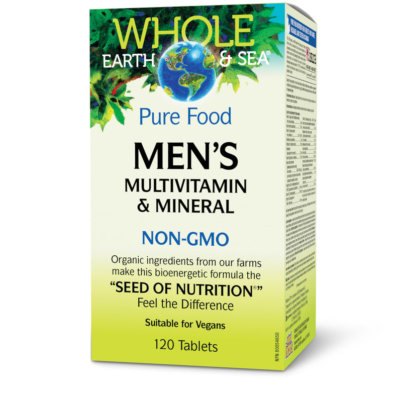 Natural Factors Whole Earth & Sea Men's Multivitamin & Mineral, 1 Serving Contains Nutrition Equivalent to ½ lb of Veggies, 120 Tablets 120 Count (Pack of 1)