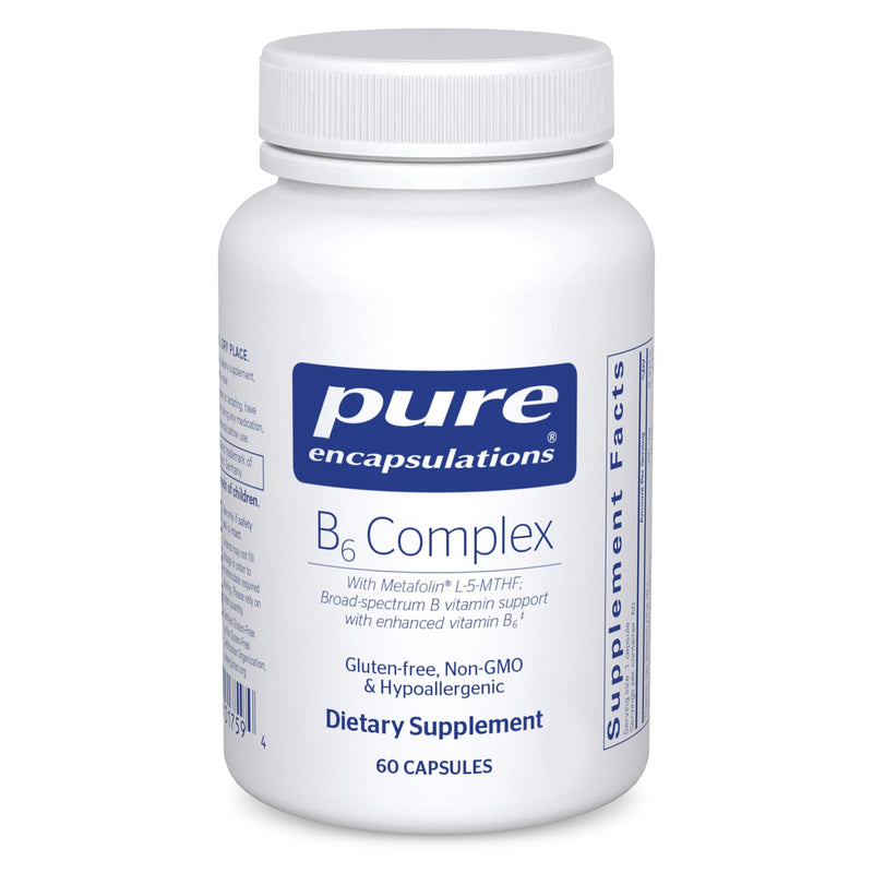 Pure Encapsulations B6 Complex, 60 Capsules | Supports Nervous System and Brain Health*, Includes B Vitamins, Contains Enriched Vitamin B6, Non-GMO and Gluten-Free 60 Count (Pack of 1)