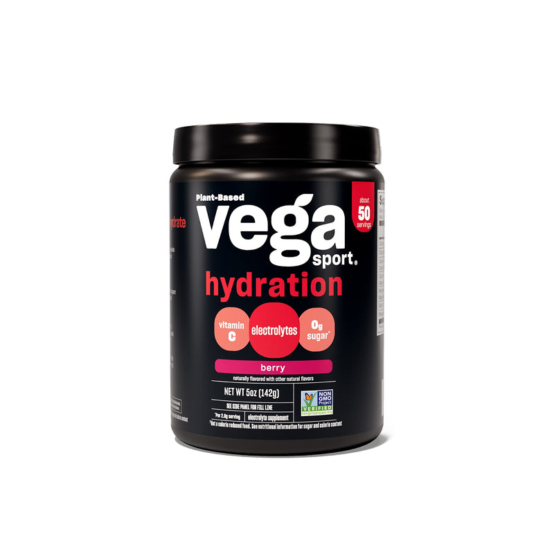 Vega Sport Hydration Electrolyte Powder, Berry - Post Workout Recovery Drink for Women and Men, Vitamin C, Vegan, Keto, Sugar Free, Dairy Free, Gluten Free, Non GMO, 5 oz 5 Ounce (Pack of 1)