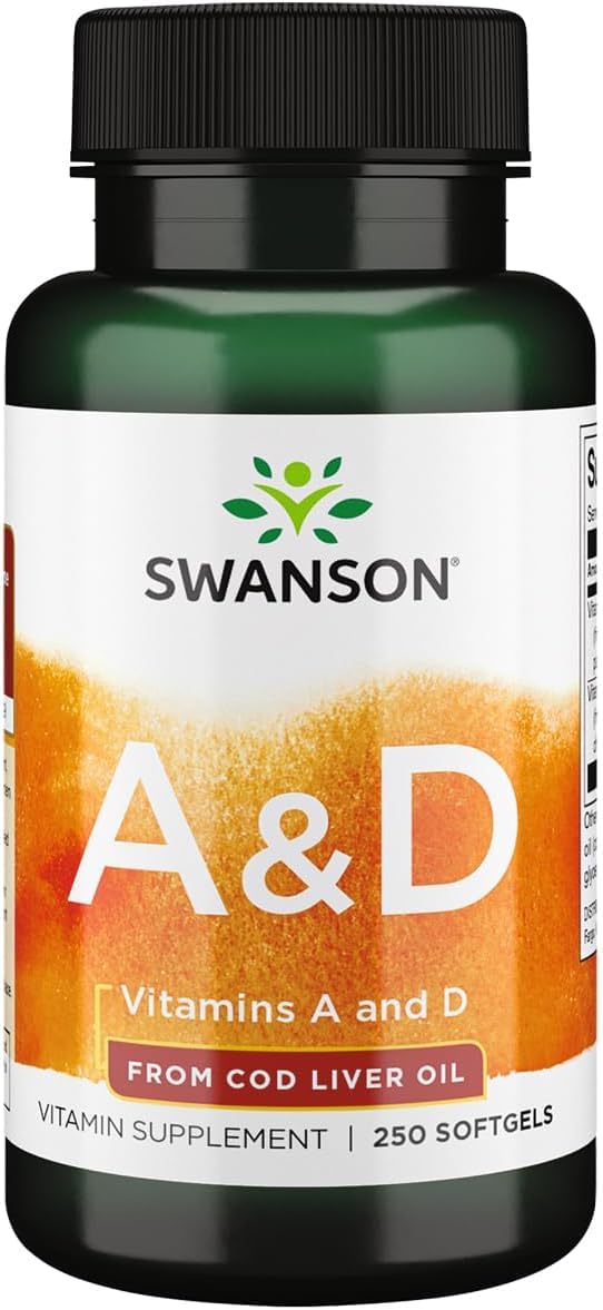 Swanson Vitamin A & D Skin Eye Immune Health, 250 Softgels | Supports Eye Health, Helps Maintain a Healthy Immune System and Helps Maintain Healthy Skin and Hair for Overall Wellness
