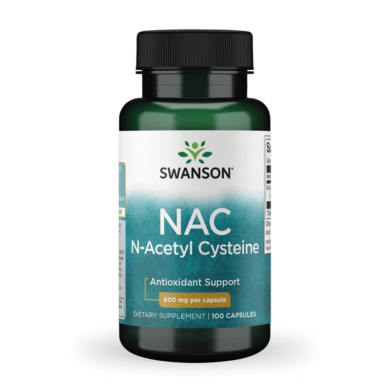 [Australia] - Swanson Premium Brand NAC N-Acetyl Cysteine - 600 mg, 100 Capsules - Antioxidant and Cellular Health Support Supplement 100 Count (Pack of 1) 