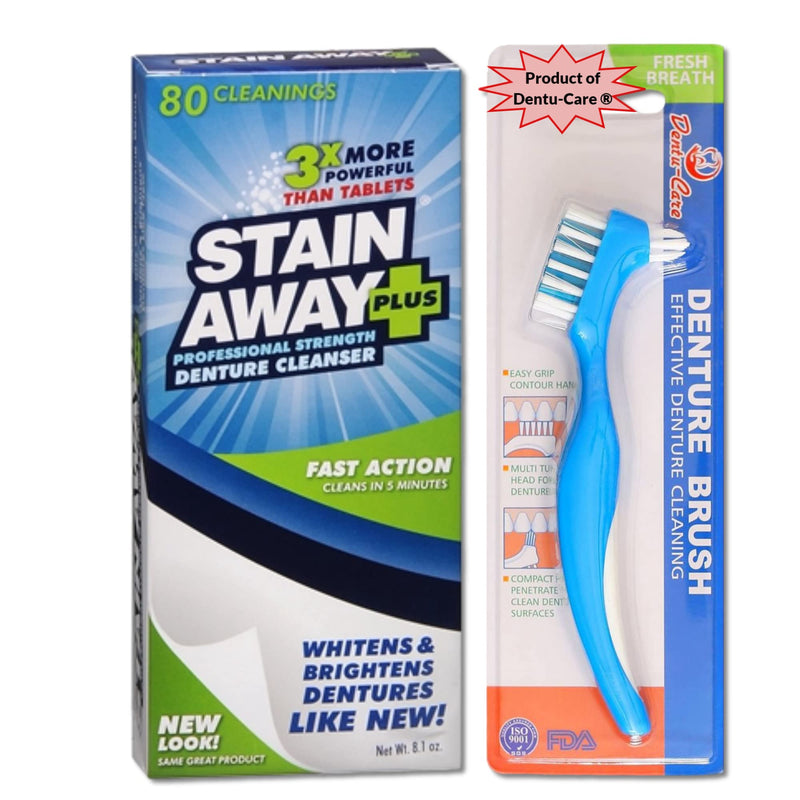 [Australia] - Stainaway Plus Denture Cleaner bundle with DentuCare Denture Brush 