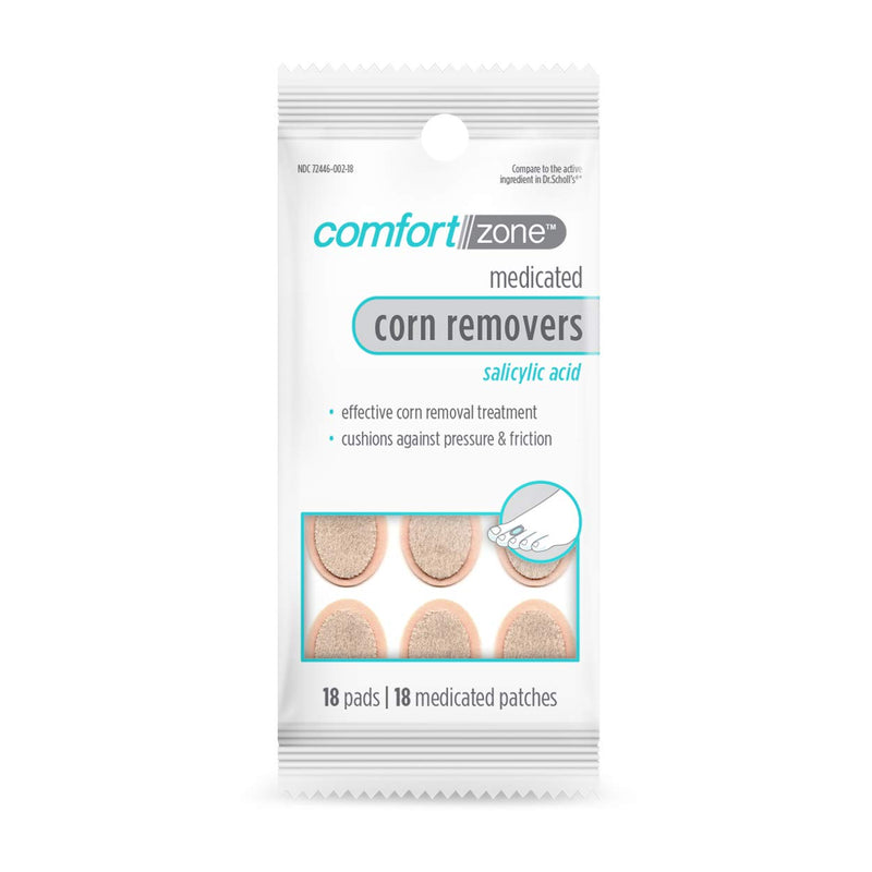 [Australia] - Comfort Zone Corn Removers Medicated Patches, Effective Corn Removal Pads with Salicylic Acid, 18 Medicated Patches and 18 Protective Pads 