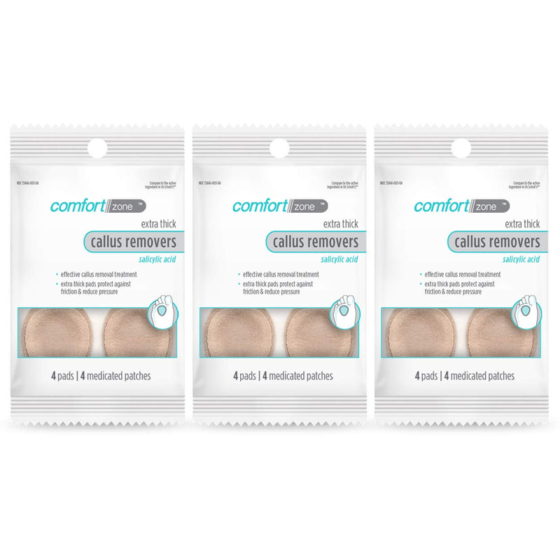 [Australia] - Comfort Zone Extra Thick Callus Remover, Effectively Removes Calluses and Protects Against Friction, 4 Count (Pack of 3) 1 Count (Pack of 3) 