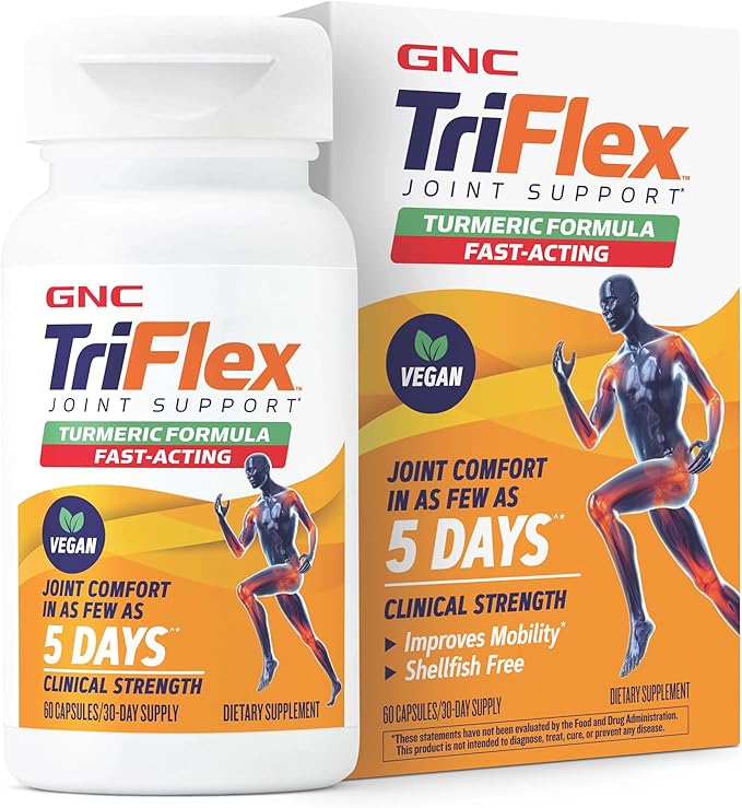 [Australia] - GNC TriFlex Turmeric Formula | Improves Joint Comfort and Stiffness, Promotes Mobility and Flexibility | 60 Caplets 