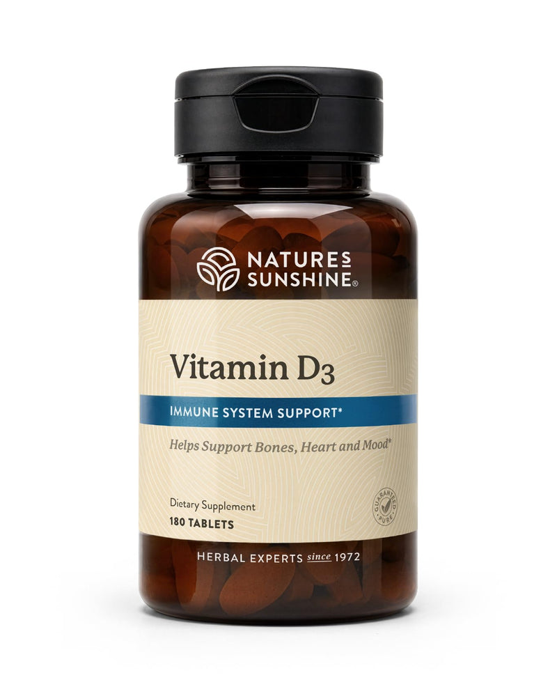 Nature's Sunshine Vitamin D3, 180 Tablets | Supports Bone Health, Contributes to Overall Health, and May Improve Mood 180 Count (Pack of 1)