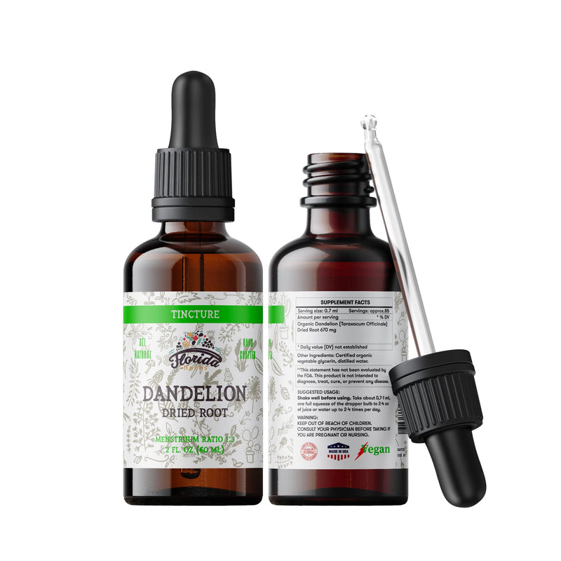 [Australia] - Dandelion Root Tincture Organic Dandelion Extract (Taraxacum Officinale) Health Supplement, Non-GMO in Cold-Pressed Organic Vegetable Glycerin 2 oz, 685 mg 
