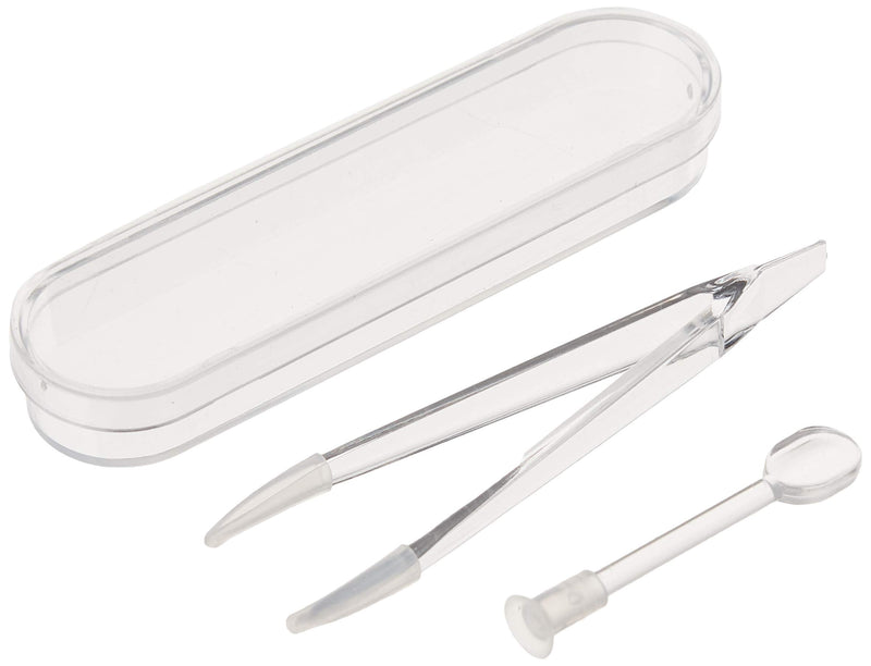 [Australia] - 5 Pack Clear Portable Travel Contact Lens Remover Tool Kit Eye Tweezer Stick Inserter Set with Soft Tip 