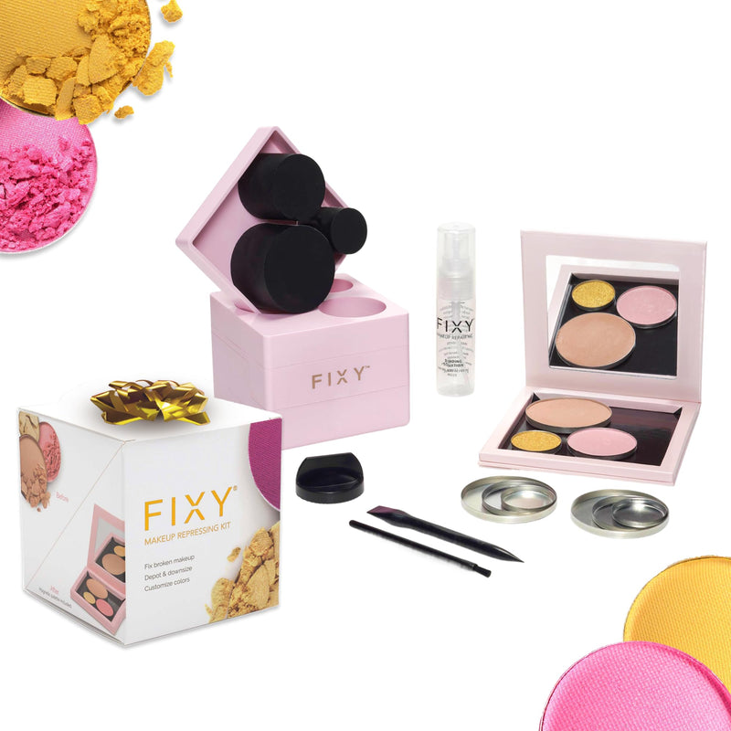 [Australia] - FIXY Makeup Repair Kit - Repressing tool for Eyeshadows, Blush & Highlighter or Depot | Organize Makeup Round Pans in Makeup Palette with Mirror | Makeup Artist Must Haves Makeup Repair Kit for Round Pans 
