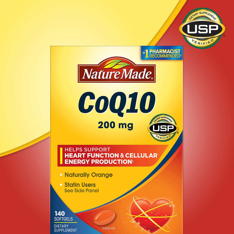 Nature Made CoQ10 200 mg Softgels (140 Count) Orange 140 Count (Pack of 1)