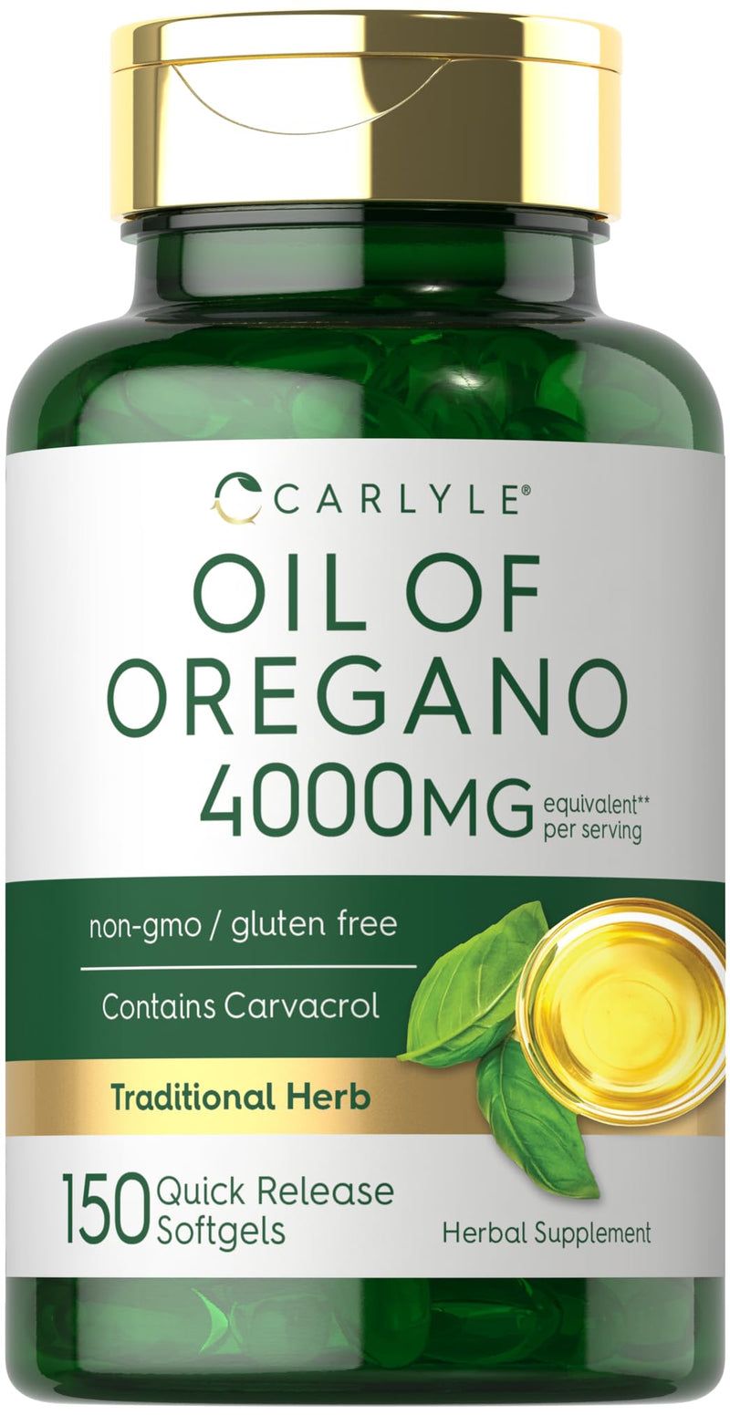 [Australia] - Carlyle Oregano Oil 4000mg Supplement | 150 Softgel Capsules | Contains Carvacrol | Non-GMO & Gluten Free Formula 150 Count (Pack of 1) 
