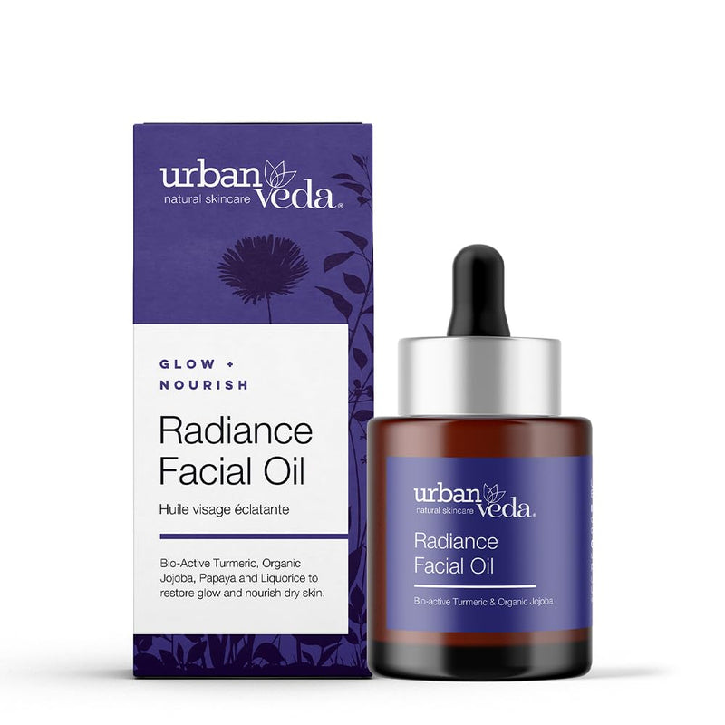 Urban Veda Radiance Facial Oil with Vitamin E Oil | Collagen Oil for Skin Tightening | Dark Spot Remover with TurmericOil | Bio Oil SkincareOil Stretch Marks | 1.01 Fl oz Dull & Dry Skin 1 Fl Oz (Pack of 1)