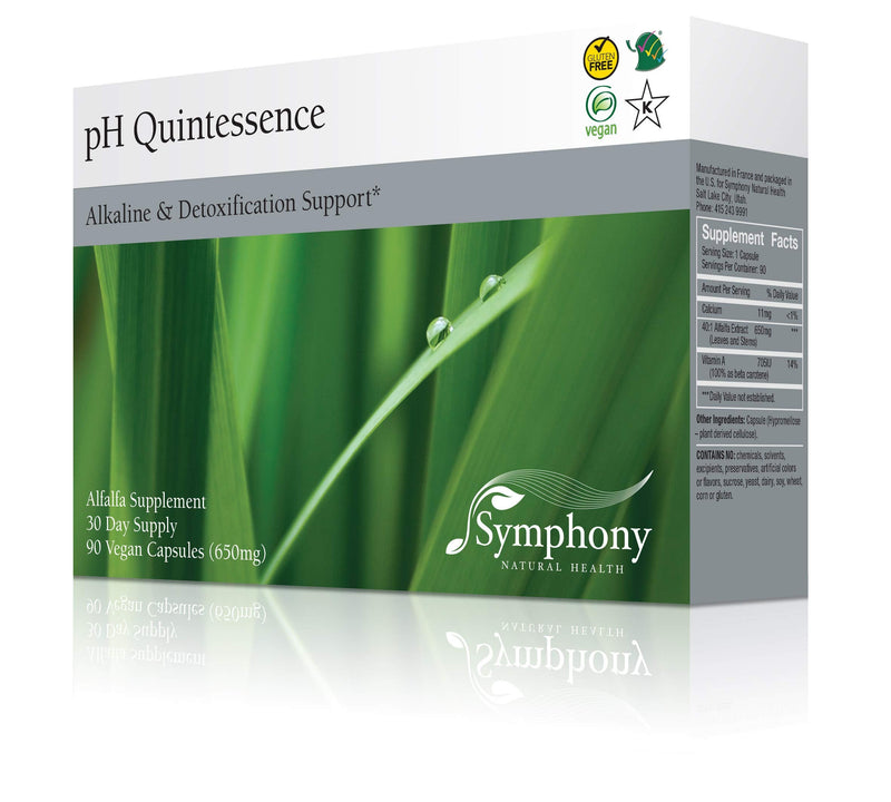 [Australia] - Symphony Natural Health pH Quintessence - 40:1 Alfalfa Concentrate - 90 Vegan Capsules (30 Day Supply) – Alkaline The Body, Balance pH and Support Detox 1 