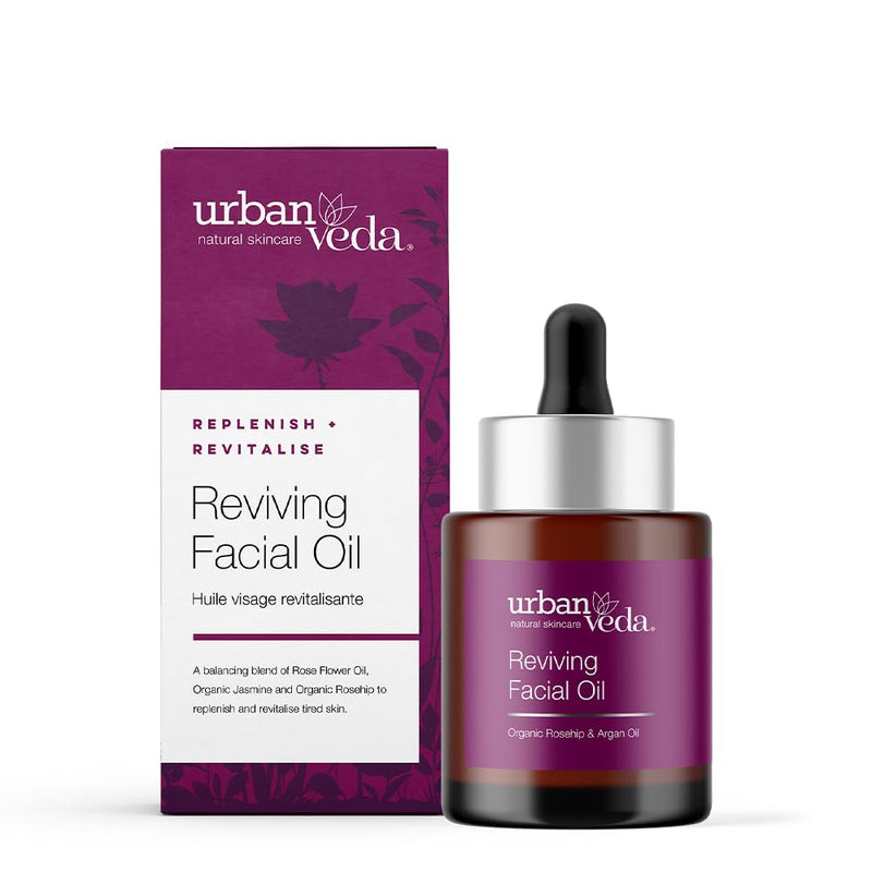 Urban Veda Reviving Face Oil | Collagen Oil for Skin Tightening | Anti Aging Oil forr Dark Circles and Puffiness | Neck Wrinkle Facial Oil| Stretch Marks| Vitamin EOil for Women & Men| 1.01 Fl Oz Aging Skin 1 Fl Oz (Pack of 1)