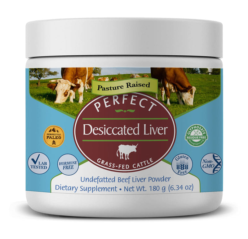 [Australia] - Perfect Supplements – Perfect Desiccated Liver Powder – 180 Grams – Undefatted Beef Liver – Natural Source of Protein, Iron, Vitamins A & B 