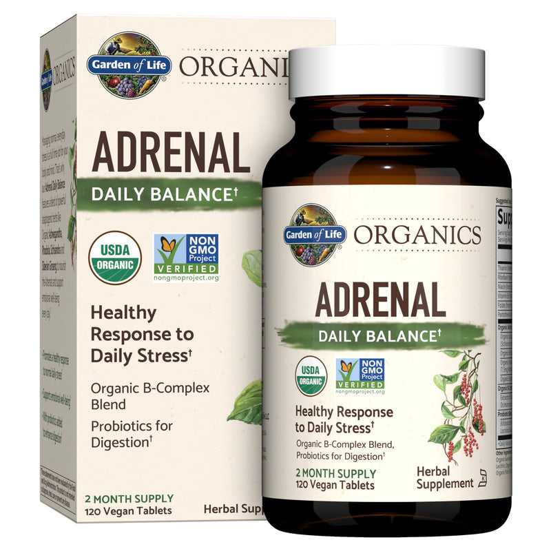 Garden of Life Organics Adrenal Daily Balance with Adaptogenic Herbs, 120ct