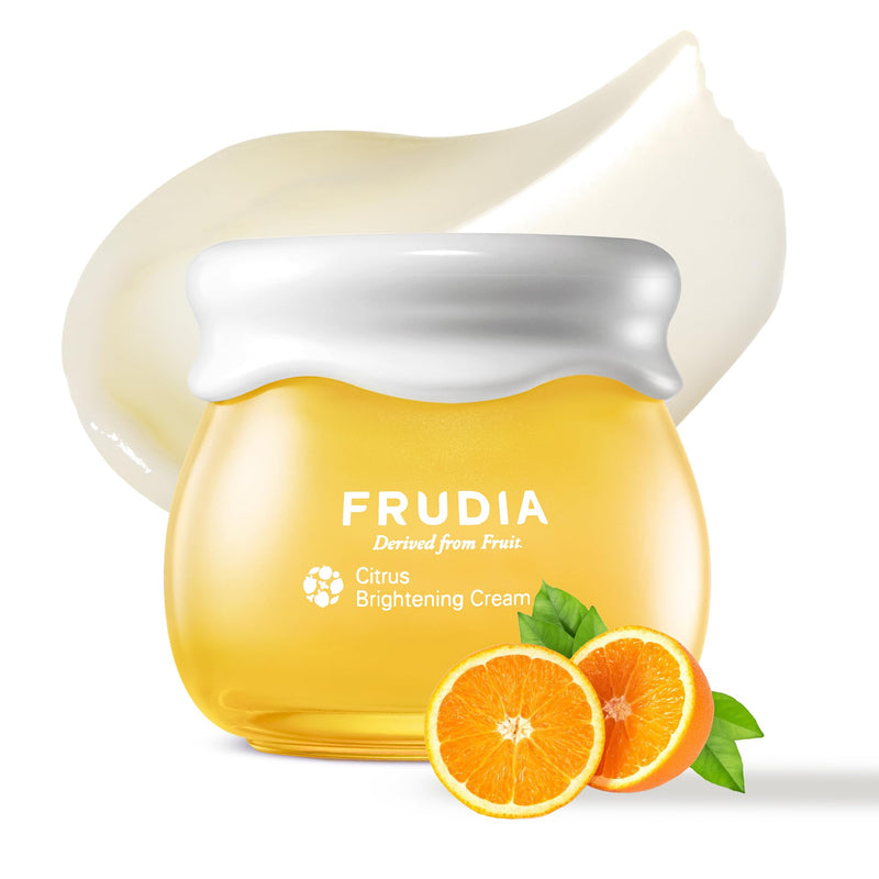 FRUDIA Citrus Brightening Cream (1.94 oz) - Brightening and Vitamin-Rich Korean Face Moisturizer w/61% Citrus Peel Extract, Niacinamide & Vitamin C | Vegan & Cruelty Free 1.94 Fl Oz (Pack of 1)