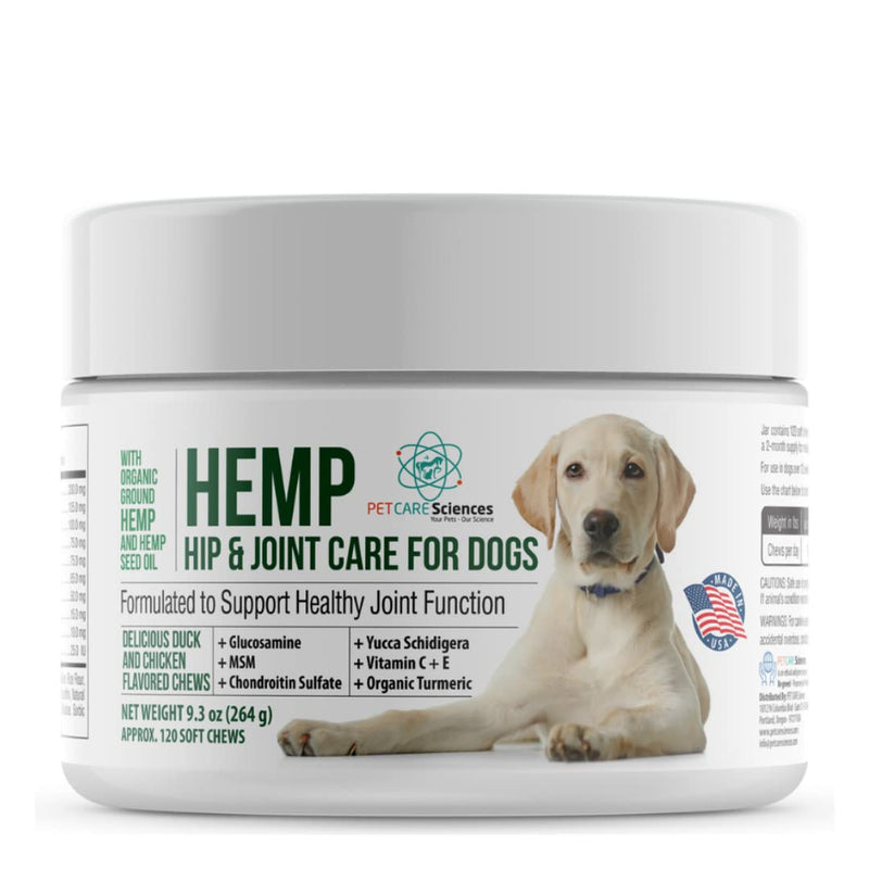 Approx 120 Hemp Chews for Dogs - Dog Hip and Joint Supplement - Pain Relief for Dogs - Senior Old Dog Vitamins and Supplements - Hemp Calming Treats for Dogs 264 Gram - PawsPlanet Australia
