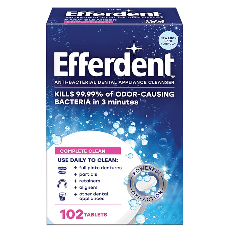 [Australia] - Efferdent Denture Cleanser Tablets, Complete Clean, 102 Tablets 