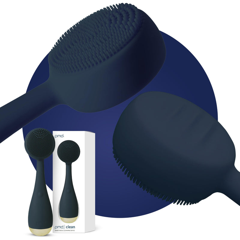 PMD Clean - Smart Facial Cleansing Device with Silicone Brush & Anti-Aging Massager Navy