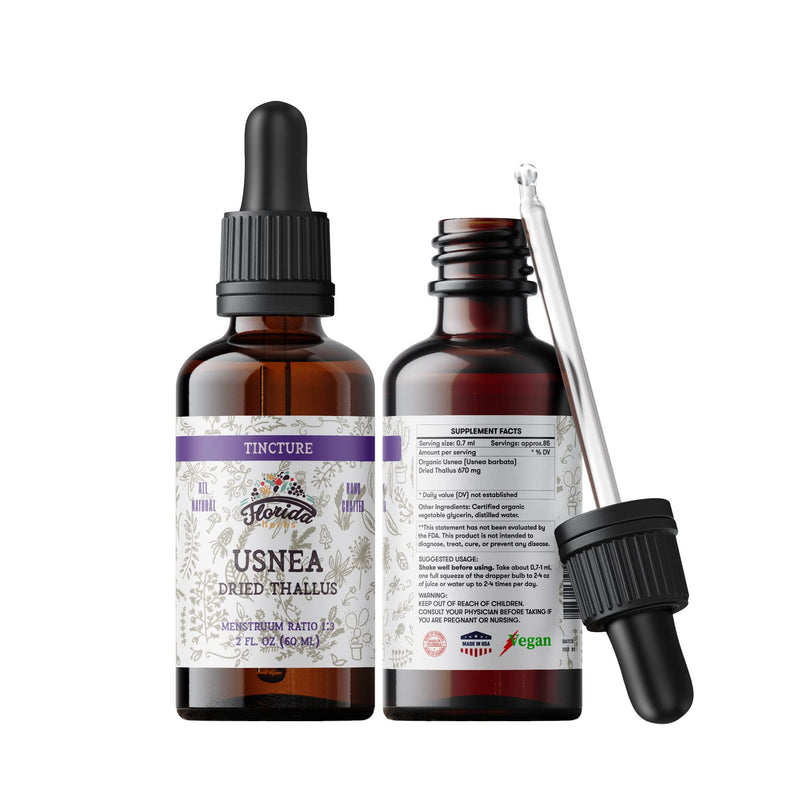 [Australia] - Usnea Tincture Alcohol Free, Organic Usnea Extract (Usnea barbata) Dried Thallus Herbal Supplement, Non-GMO in Cold-Pressed Organic Vegetable Glycerin, 700 mg, 2 oz (60 ml) 