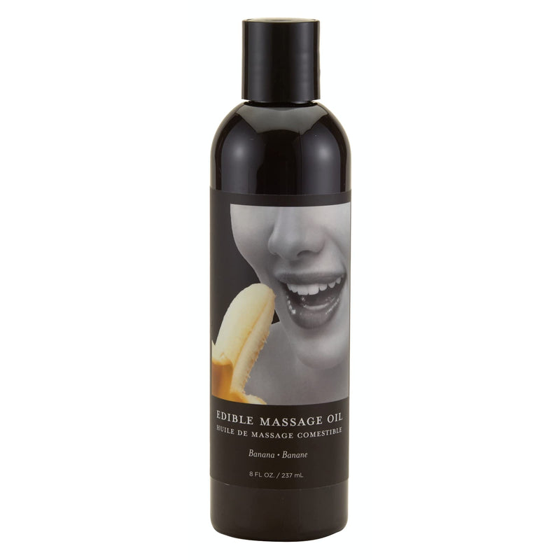 Earthly Body Edible Massage Oil - Hemp Seed, Almond, Grapeseed, Apricot & Vitamin E Oil - Vegan & Cruelty Free Banana 8 Fl Oz (Pack of 1)