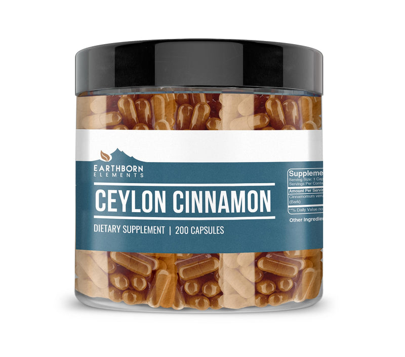 [Australia] - Earthborn Elements Ceylon Cinnamon 200 Capsules, Pure & Undiluted, No Additives 